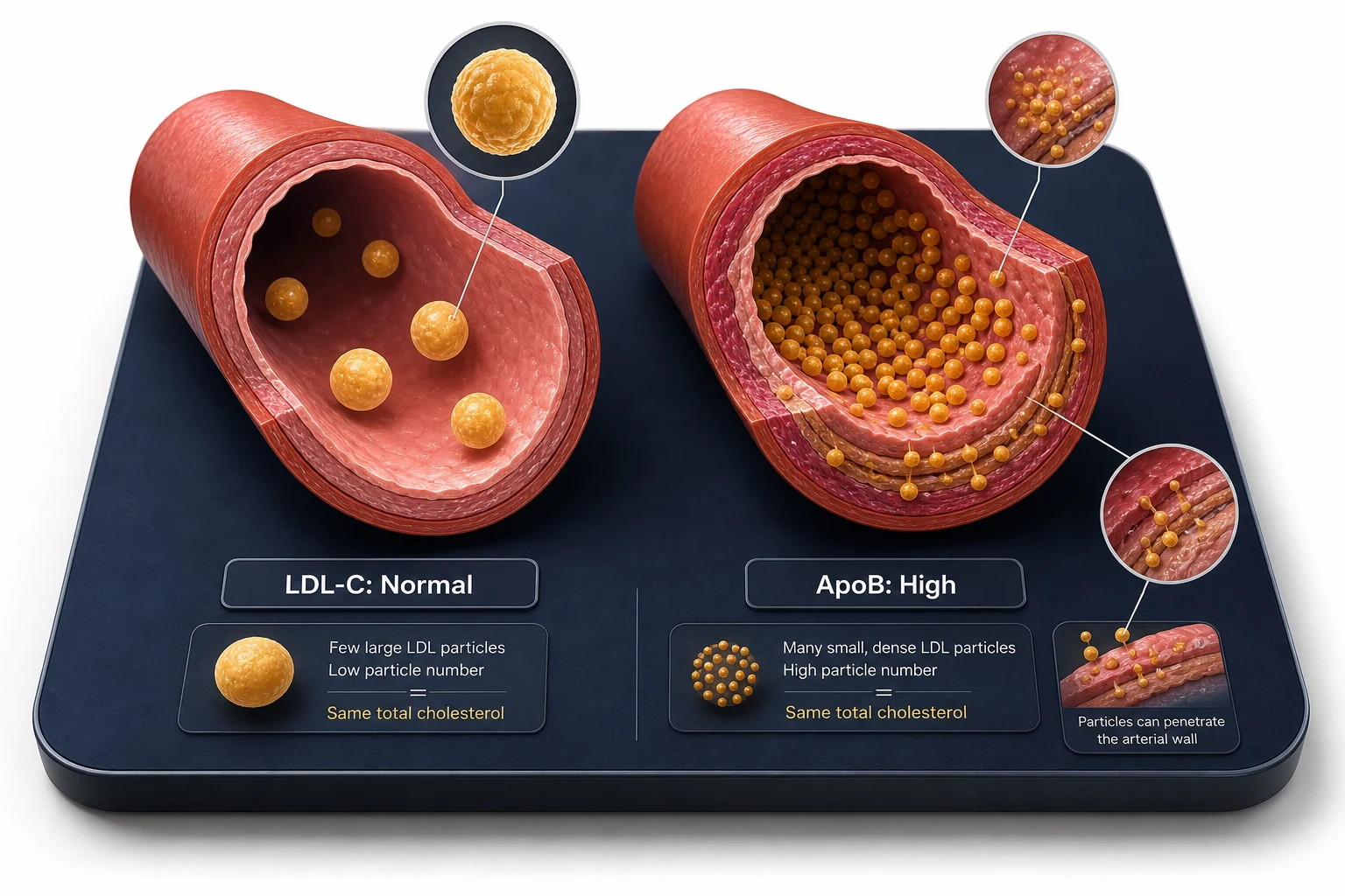 ApoB: particle count vs cholesterol mass comparison