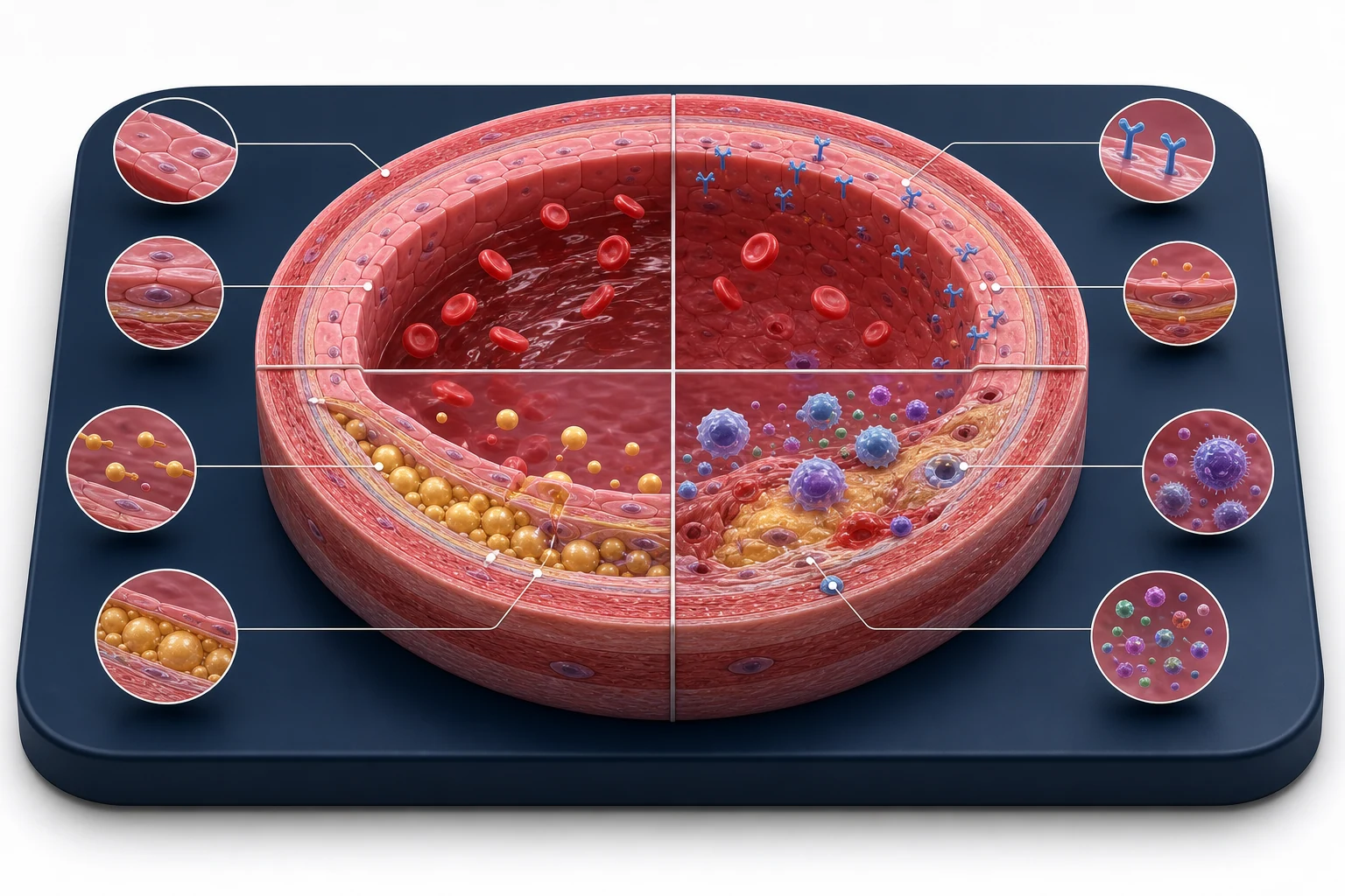 The Full Picture: four disease pathways converging on a single artery